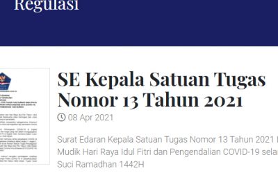 ADDENDUM SURAT EDARAN Nomor 13 Tahun 2021 tentang Peniadaan Mudik Hari Raya IdulFitri Tahun 1442 Hijriah